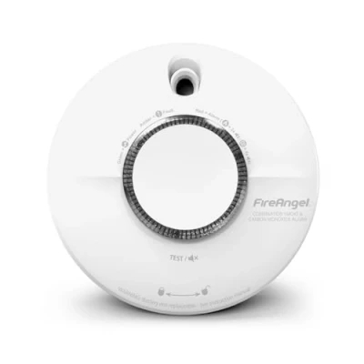 Imagen de FireAngel alarma combinada de humo y monóxido carbono para el hogar, SCB10 R, 10 años vida, detector dual con botón prueba silencio,