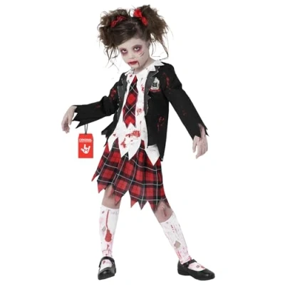 Imagen de Morph Disfraz Colegiala Zombie Niña, Niña Halloween, Zombi Miedo, Halloween Talla XL