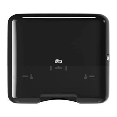 Imagen de Tork 553108 Dispensador mini de toallas mano plegadas en C y ZZ Elevation/Sistema H3 papel secamanos/Negro