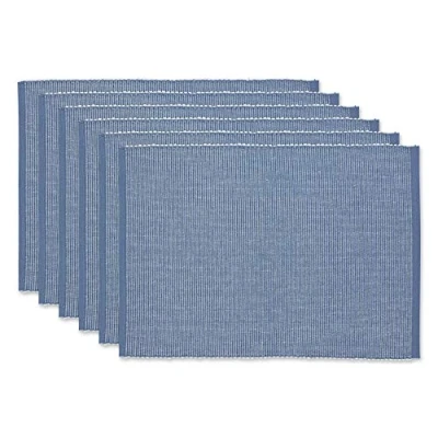 Imagen de DII Colección Bicolor Mesa, Algodón, Stonewash Blue, Placemat Set, 6