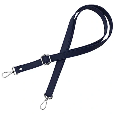 Imagen de Correa para el hombro mujer, bolso de mano, variación color, partes metálicas plateadas, longitud ajustable 70 128 cm, ancho 1,8 azul oscuro