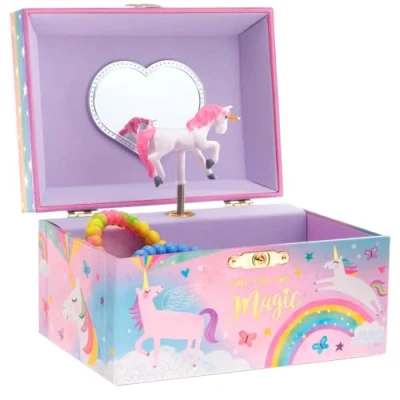 Imagen de Jewelkeeper Caja Musical para Joyas Niñas, con Unicornio Algodón Azucarado Melodía Beautiful Dreamer