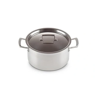 Imagen de Le Creuset 3 Ply Olla con tapa, diametro 24 cm, Acero inoxidable, Volumen 6 L, Metálico, 96200624001000