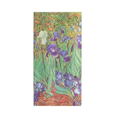 Imagen de Van Gogh’s Irises Slim Lined Hardcover Journal: Hardcover, 85 gsm, ribbon marker, memento pouch, elastic closure, book edge printing