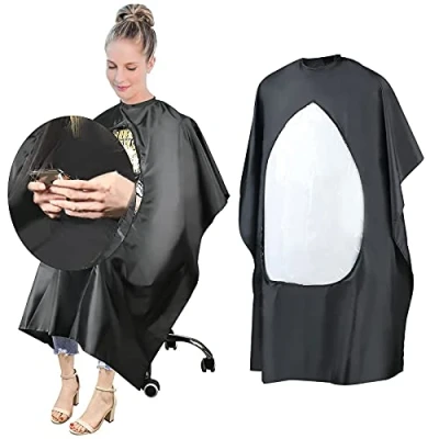 Imagen de URAQT Capas para Peluqueria, de Corte Peluqueria Impermeable Reutilizable con Ventana Transparente, Pelo Delantal Profesional Peluquería Antiestática Peinado, Cortes y Colores…