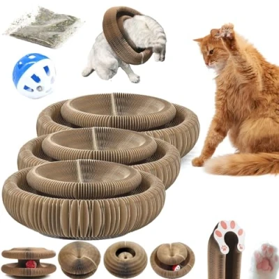 Imagen de Gienslru Kitty Kurlz, tabla rascadora de órgano mágico para gatos, pelota aventura, el último ejercicio físico mental interactivo gatos interior (3 piezas)