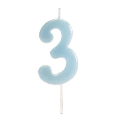 Imagen de dekora Velas Cumpleaños Numeros Comic Azul Vela Numero 3