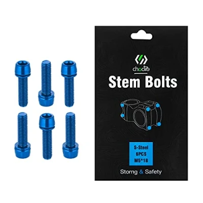 Imagen de CNC Tornillos para Bicicleta，MTB Tornillo vástago， M5 x 18 mm de Potencia y Manillar，Azul