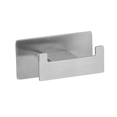 Imagen de Wenko Turbo Loc Duo Genova Gancho decorativo de pared para baño (acero inoxidable, 8,9 x 4,4 5,4 cm)