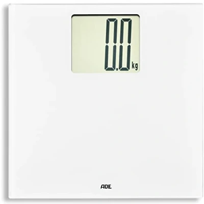 Imagen de ADE Báscula de baño digital con gran pantalla XXL corporal especialmente fácil leer capacidad carga hasta 200 kg blanco