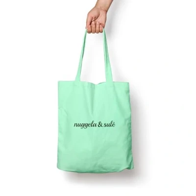 Imagen de Nuggela &amp; Sulé TOTE Bag Verde Menta Bolsas de diseño 100% algodón con asas largas, ideales para cualquier ocasión