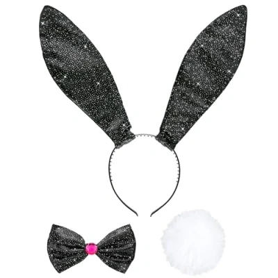 Imagen de W WIDMANN MILANO Party Fashion Conjunto de disfraces conejito, cinta para el pelo con orejas, pajarita, cola conejo, disfraz animal