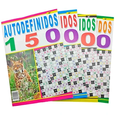 Imagen de Acan Tradineur Pack de 4 autodefinidos clásicos, Pasatiempos para Adultos, Incluyen soluciones al Final, aficiones, Verano, números aleatorios