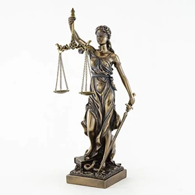 Imagen de Top Collection Escultura de Estatua Lady Justice con Acabado Bronce 12.5 Pulgadas