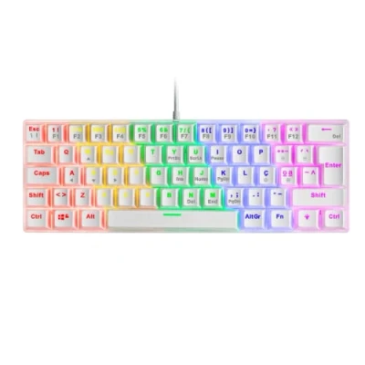 Imagen de Mars Gaming MK60 Blanco, Teclado Mecánico FRGB, Antighosting, Switch Azul, Idioma Portugués