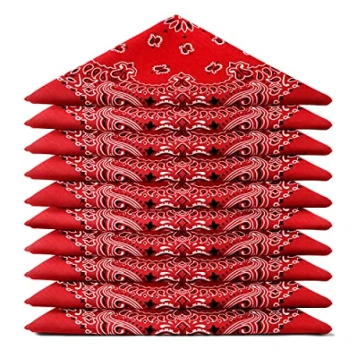 Imagen de ...KARL LOVEN EL BANDANA Lote de bandanas 100% Algodon primera calidad Paisley Panuelo Cabeza Cuello Bufanda Juego 10 Rojo (Modello Mandala)