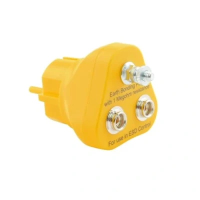 Imagen de Bernstein 9 359 2 ESD Conector de toma tierra (con botones presión 10 mm, resistencia seguridad 1 megaohm, conexión con ojal 4 mm)