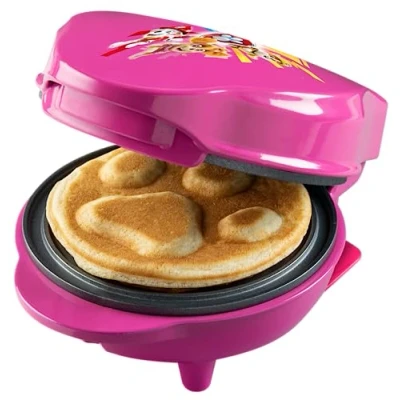 Imagen de Bestron Paw Patrol Gofrera, mini gofrera con diseño único de la Patrol, para fiestas cumpleaños infantiles, Pascua y Navidad, tamaño los gofres: Ø 10cm, producto licencia oficial, rosa