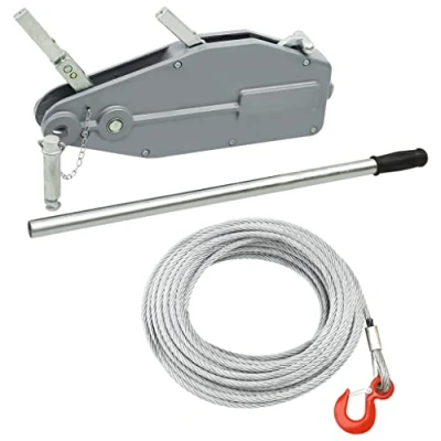 Imagen de vidaXL Cabrestante Elevador de Cable Polipasto Tracción Tensión Elevación Mano Palanca Manual Gancho Seguridad Protección contra Sobrecargas 800 kg