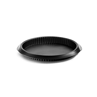 Imagen de Lékué Molde repostería redondo para quiche, 28 cm, silicona platino color negro