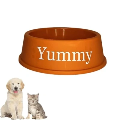 Imagen de Comedero para Mascotas con Nombre/Texto Personalizado, Perros/Gatos Pequeñas Y Medianas, Comedero/Bebedero Perros, Nombre Personalizado(Orange)