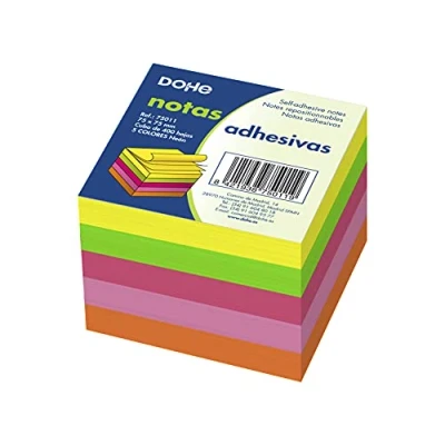 Imagen de DOHE 75011 Pack de 400 cubos notas adhesivas, 75 x mm, Neón