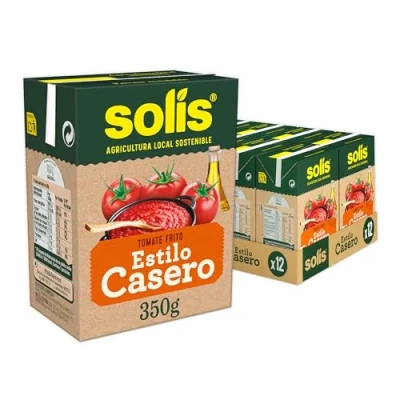 Imagen de SOLÍS Tomate Frito Estilo Casero Brick Pack de 12 x 350g sin gluten