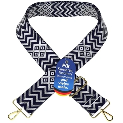 Imagen de EAZY CASE correa de bolsillo ajustable, repuesto para bolso, hombro bandolera, ancha bolsos y bolsas, cinta DIY, diamante azul metal dorado