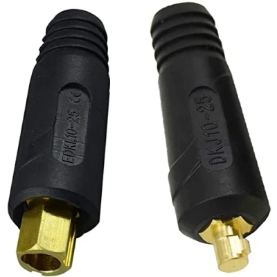 Imagen de RIVERWELD TIG Cable de soldadura Panel Conector Enchufe DKJ10 25 y EDKL10 200 Amp Dinse Montaje rápido 2 piezas