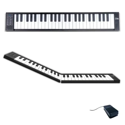 Imagen de Carry on FP 49 Touch Tecla Sensible al Tacto Piano Digital Plegable Portátil Blanco de Blackstar Controlador USB MIDI con Batería Recargable