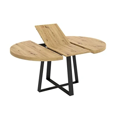 Imagen de DEKIT GRUPO RIMOBEL Duna Mesa de Comedor Redonda Extensible, Melamina, Nordic, 77x110 158 cm