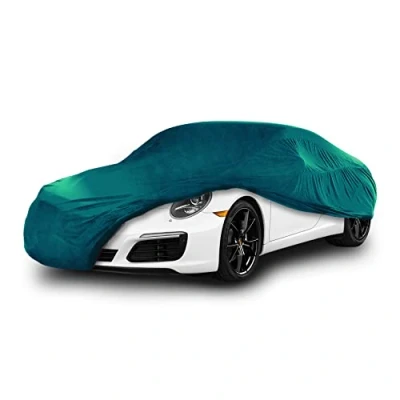 Imagen de Cosmos Funda de Coche para Uso Interior compatible con los principales Berlinas Medianas, Tejido Elástico, Transpirable y Antipolvo, Suave al Tacto, Ajuste Perfecto, Verde