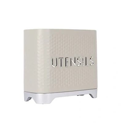 Imagen de KitchenCraft Lovello Soporte para Utensilios de Cocina con Textura, 19 x 9 18 cm, Color Crema Latte