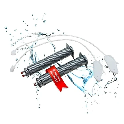 Imagen de Lichtblau Muelles bisagras de puerta 130mm x 20mm + Cables 315mm I 00754866 Código colores rojo Resorte lavavajillas lavaplatos repuestos para Neff Constructa Siemens Balay Bosch