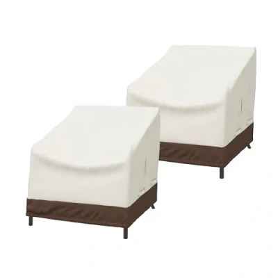 Imagen de Amazon Basics Funda para sillón individual, 1 plaza Juego de 2, Beis/ Bronceado