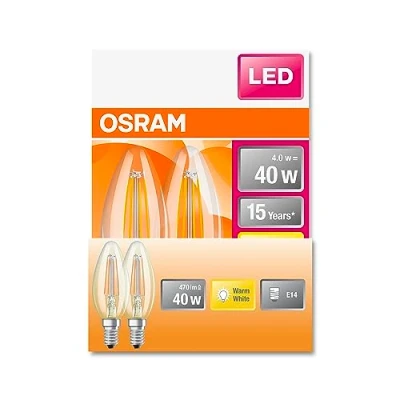 Imagen de Osram Led star classic b fil (40) 4w/827 e14 box2 4058075330511