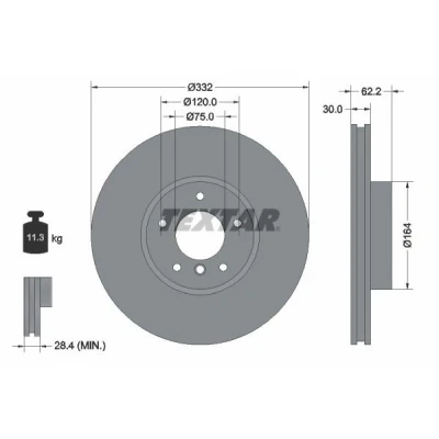 Imagen de TEXTAR PRO+ 92160805 Disco de freno BMW: X6, X5
