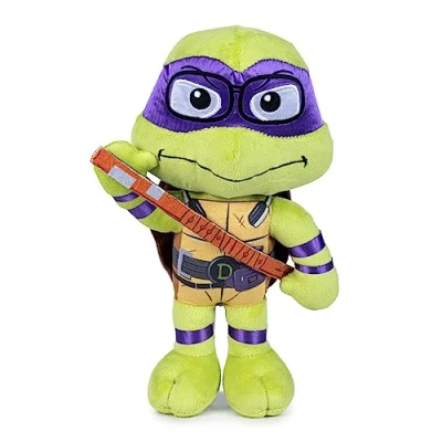Imagen de Famosa Softies Peluche Donatello de Las Tortugas Ninja, Personaje la película Caos mutante, Mide 30cm, con máscara Morada y Detalles, para Regalar a niños niñas Cualquier Edad (760022775)