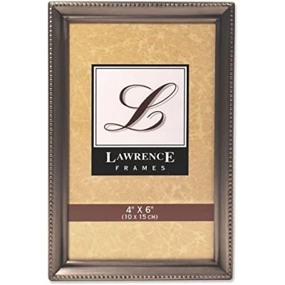 Imagen de Lawrence Frames Diseño de borde cuentas, 4 x 6, peltre