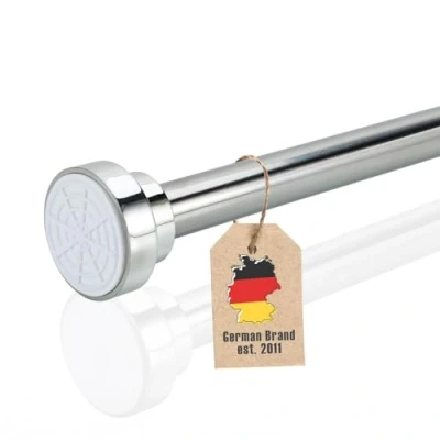 Imagen de INTIRILIFE Barra telescópica Plata 81 148 cm Extensible, Acero Inoxidable, Regulable, Antideslizante, versátil sin taladrar ni atornillar de sujeción Cortina Ducha