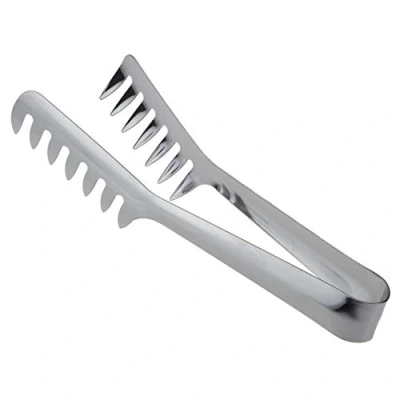 Imagen de HornTide Acero Inoxidable Pinzas Pasta Pack de 2 Piezas dentadas Termina Diseño Espagueti Fideos pastelería Cocina la porción Las 20cm