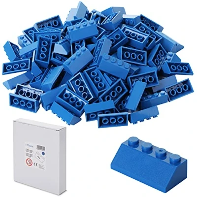 Imagen de Katara 100 Bloques de construcción en Forma Techo, compatibles con Todos los demás Fabricantes Azul