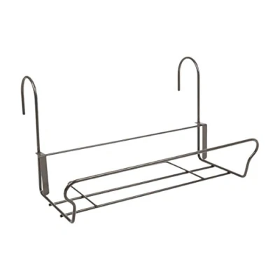 Imagen de H.G. Jardinera para balcón Soporte Universal con Ganchos de Seguridad 41,5 x 22 cm, Color Negro