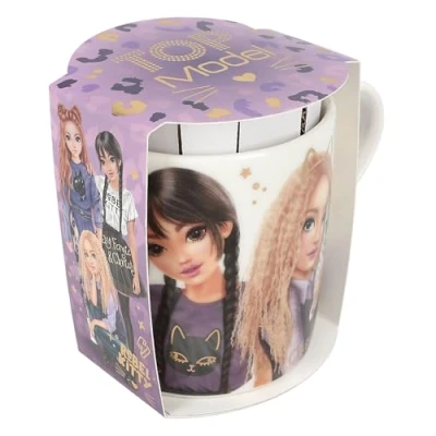 Imagen de Depesche 13065 Rebel Kitty Blanco, con Gran Estampado TOPModel y Orejas de Gato, Taza Porcelana asa, Capacidad Aprox. 300 ml, Multicolor, One Size
