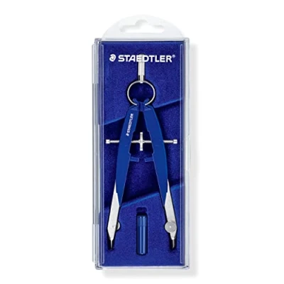 Imagen de Staedtler Mars Comfort 556 00 Compás, color azul plata, caja estable con tapa abatible modelo surtido