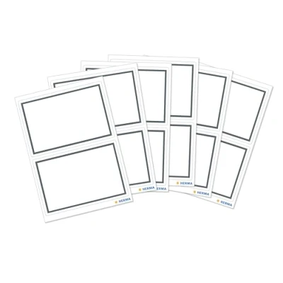 Imagen de HERMA Buchetiketten, graue Randgestaltung, 82 x 55 mm
