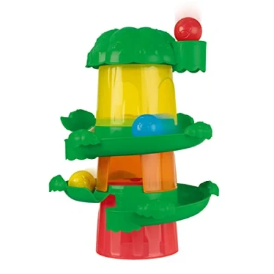 Imagen de Chicco la Casa del Árbol 2en1, Juguete Educativo para el Desarrollo de Coordinación Óculo Manual, 3 Tazas Apilables, 2 Toboganes, Bolas, Sin Pintura, Niños 6 meses a años