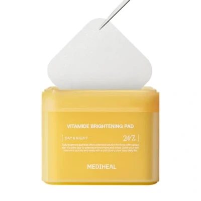 Imagen de MEDIHEAL Vitamide Brightening Pad (100 almohadillas) Almohadillas hipoalergénicas con niacinamida, espino cerval de mar Aumenta el brillo para una piel clara e iluminadora