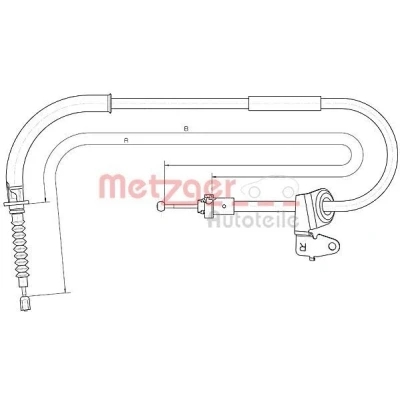 Imagen de METZGER 10.4302 Cable de Freno Mano Atrás derecha 1402/1255 COFLE MINI: Hatchback, Cabrio