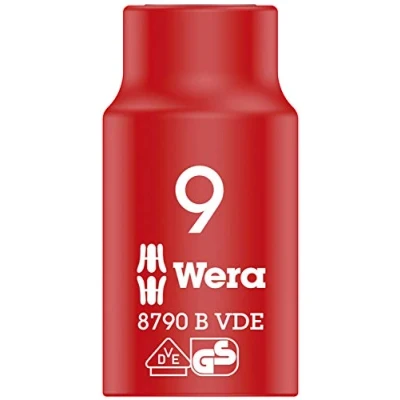 Imagen de WERA 05004953001 8790 B VDE 9,0 Llave de vaso VDE, aislada, con arrastre 3/8&quot;
